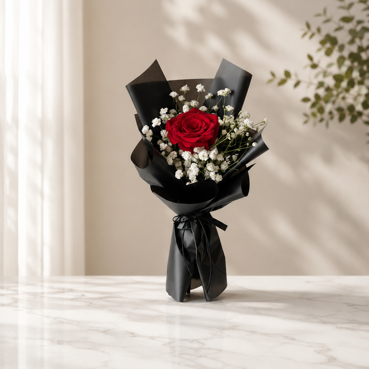 YOU ARE MY ONLY ONE | Rose w Baby Breaths Bouquets