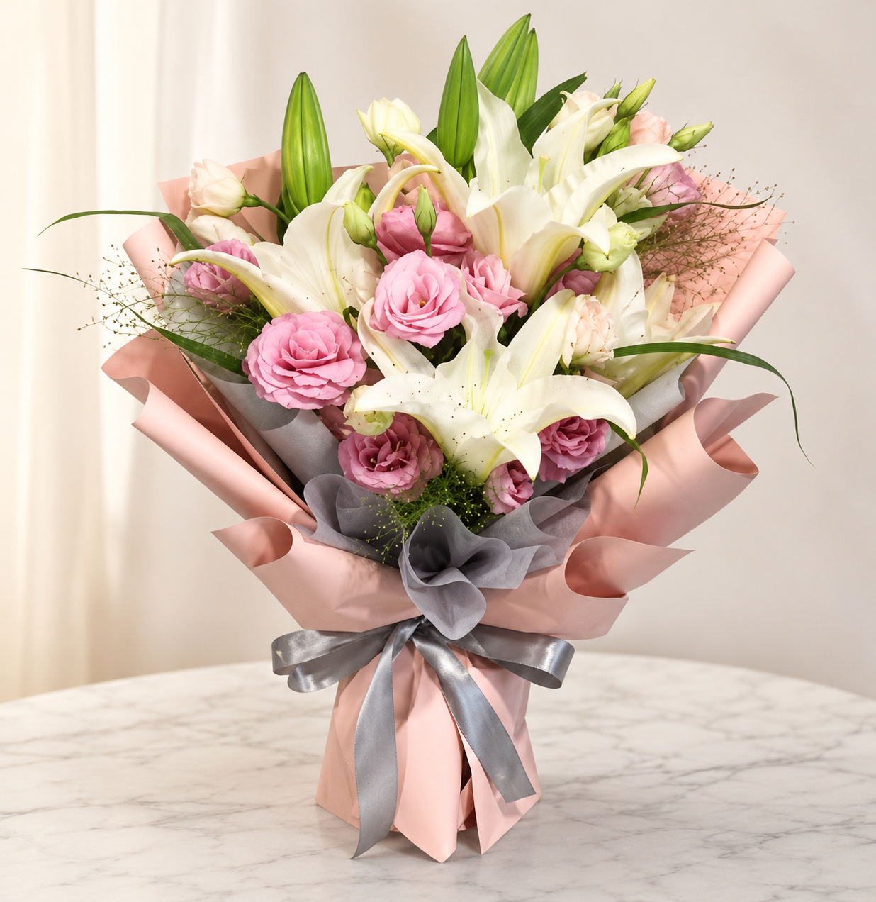 SC BLUSH LILIY ROMANCE  | White Liliy Bouquets