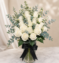 PEACEFUL SERENITY | White Roses Vase Arrangements