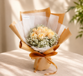 CHEER ALL THE WAY | Champagne Roses w White Baby Breaths Bouquet