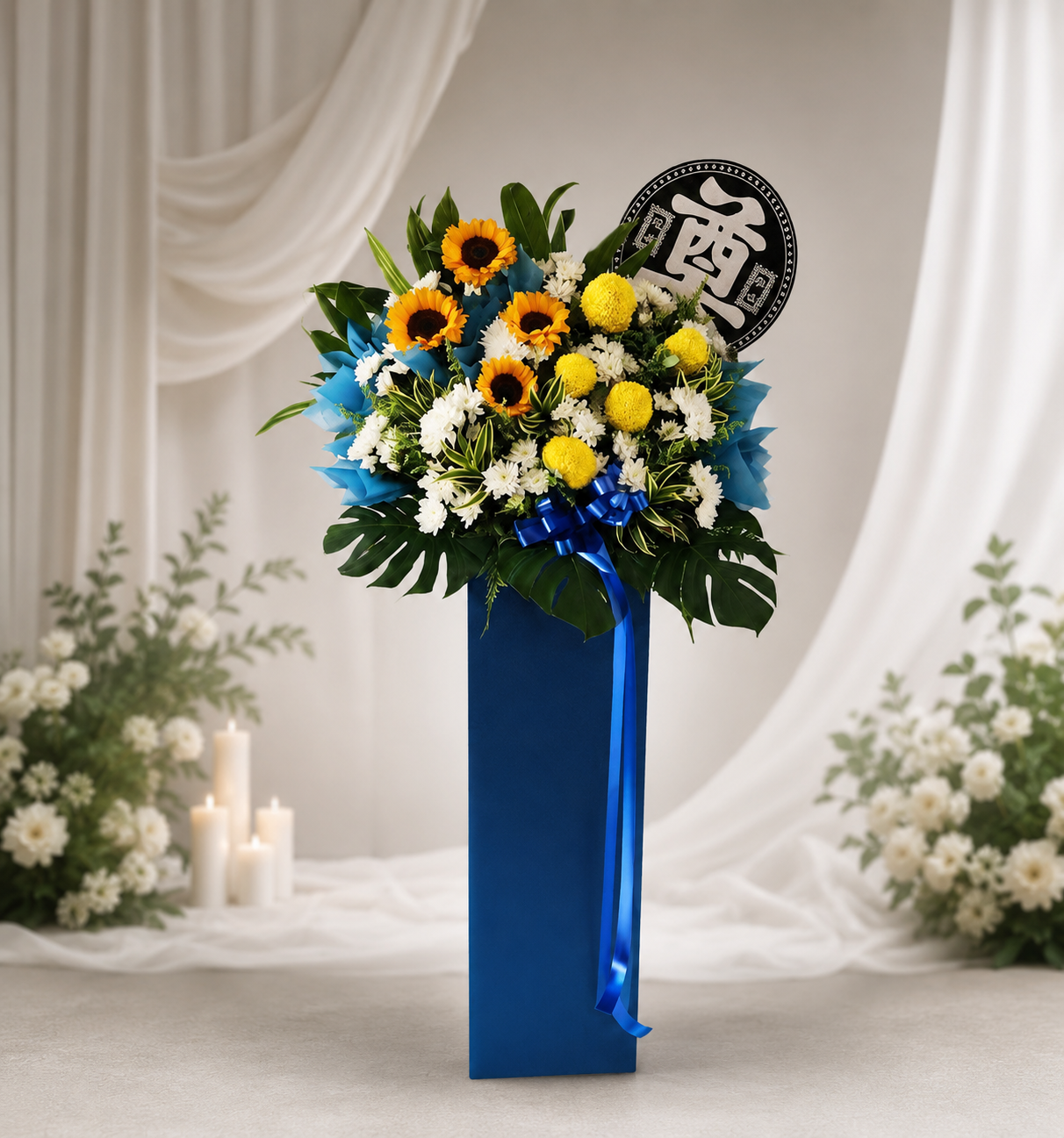 BLUE & GOLDEN TRIBUTE - Condolences Standee