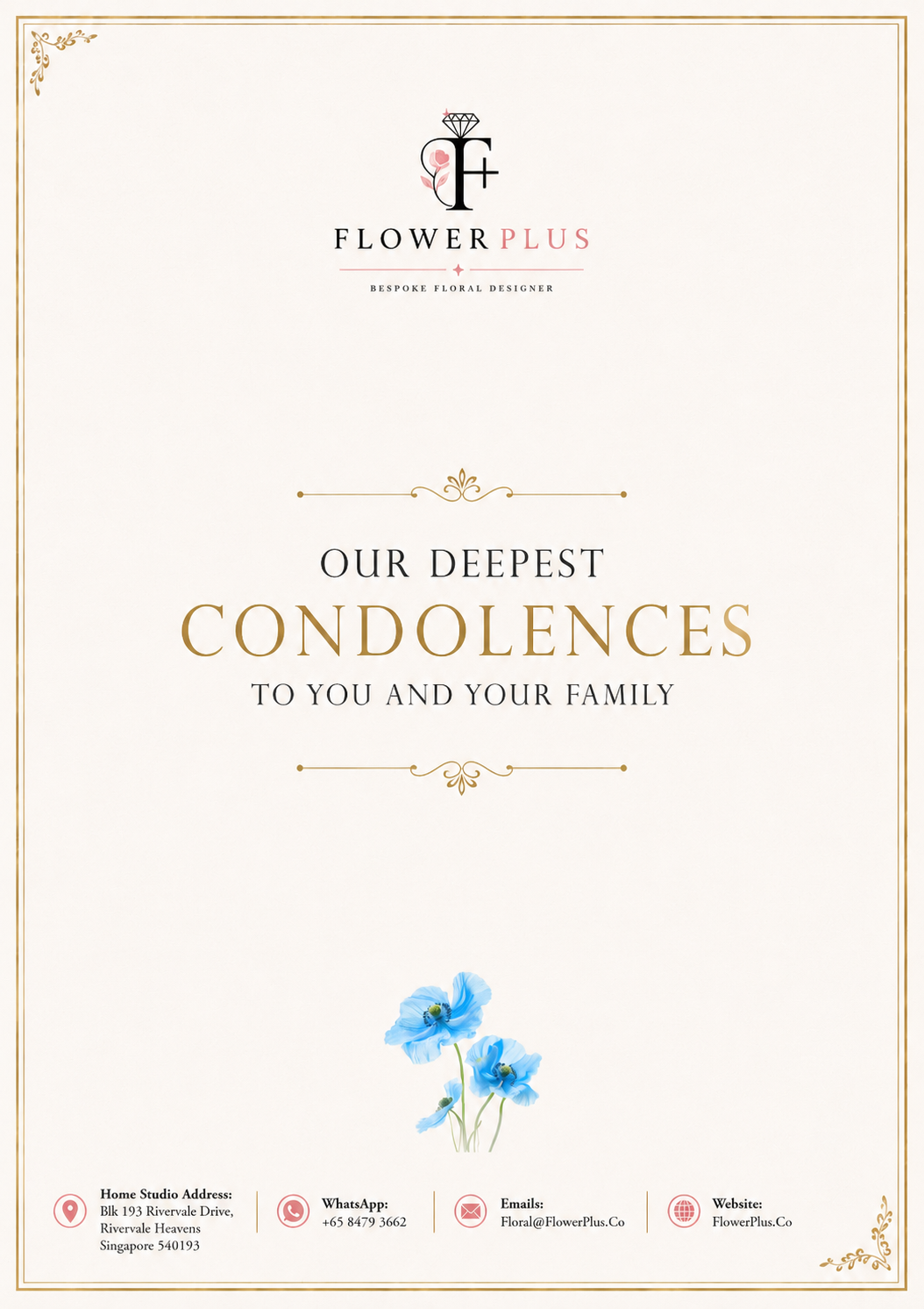 CLASSIC - Condolences Standee