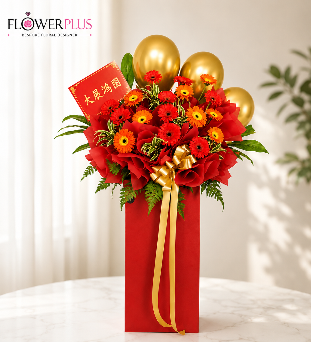 FIERY PASSION | Red Gerberas & Orange Gerberas Grand Opening Standee