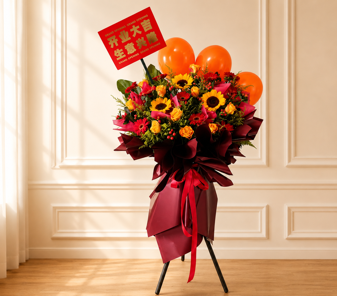 MAJESTIC FORTUNE | Sunflower w Gerberas Grand Opening Standee