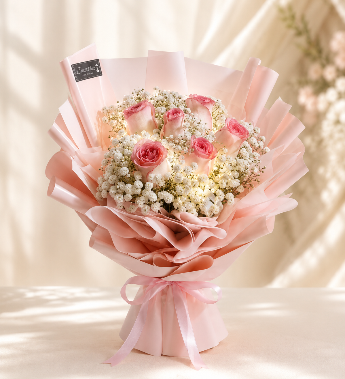 BLUSH BUTTERFLY ROAMNCE | Two - Tone Pink Roses Bouquets
