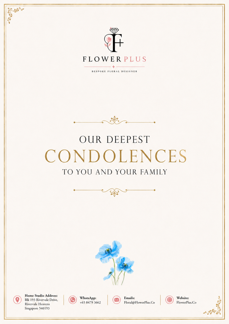 Gerbera daisy condolences standee by FlowerPlus花加, featuring vibrant daisy flowers for sympathy and memorial occasions.