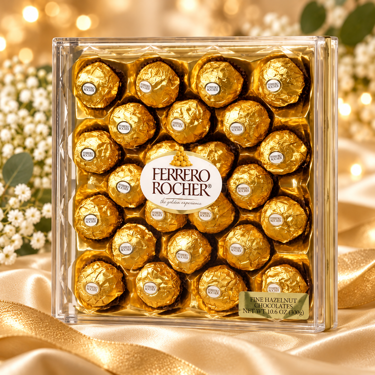FlowerPlus花加 Ferrero Rocher Chocolate 24s in a luxurious gold gift box