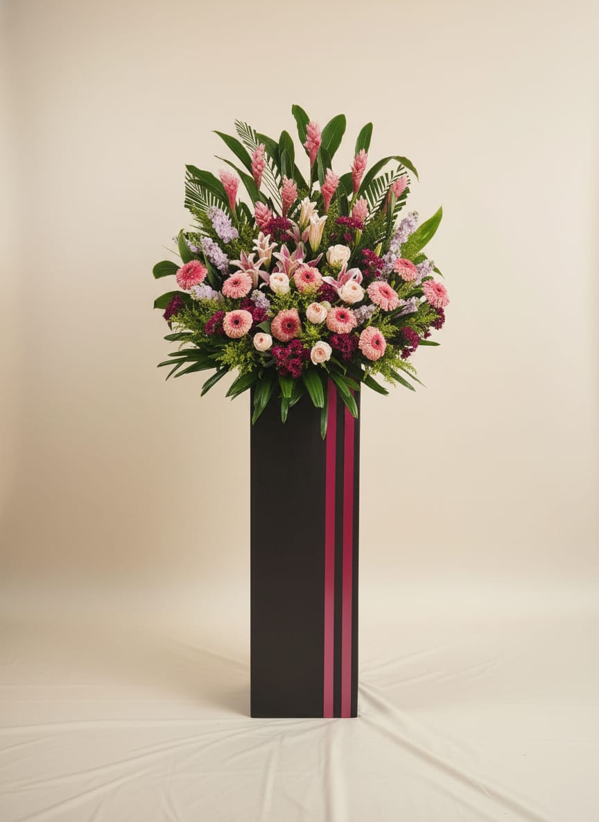 BLUSH HARMONY | Pink Gerberas & Pink Roses Grand Opening Standee