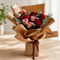 CLASSIC ROMANCE | Red Roses w Cappuccino Roses Bouquets
