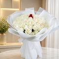 I'M FALLING IN LOVE | 99 Red Roses w White Roses Bouquets