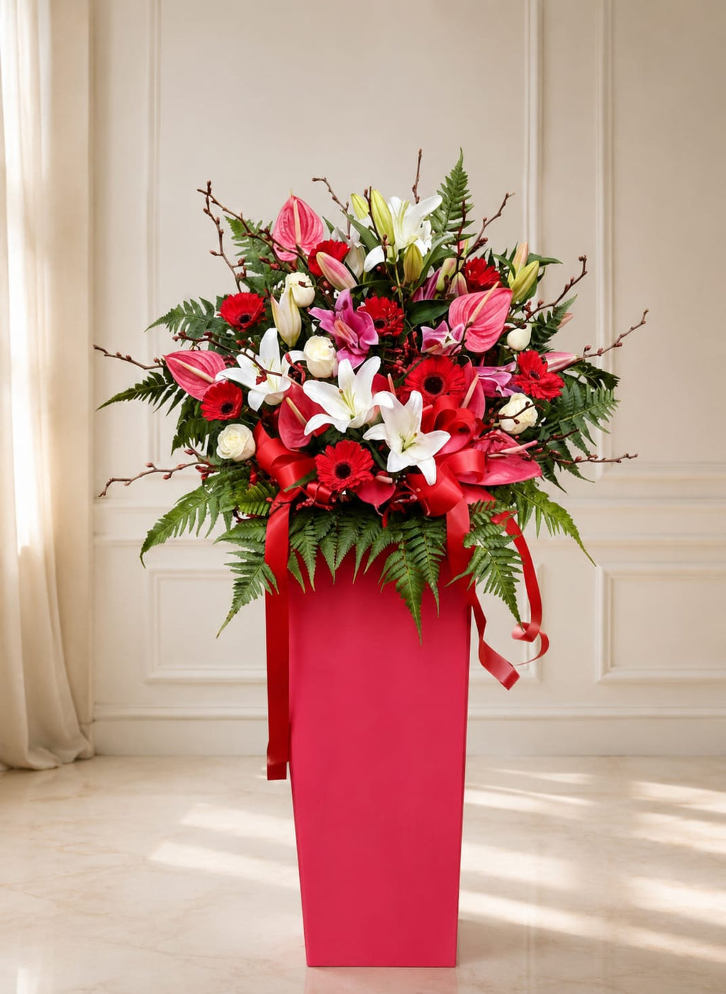PROSPERITY & SUCCESS | White Lilies & Pink Lilies Grand Opening Standee