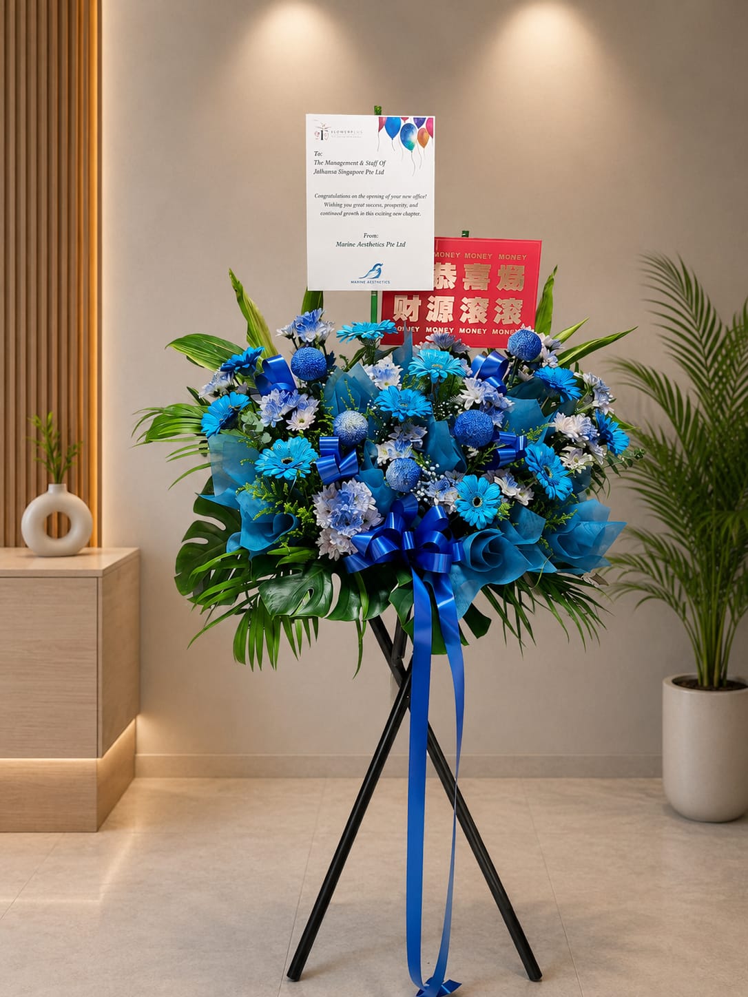 BLUE PROSPERITY | Blue Gerberas Grand Opening Standee