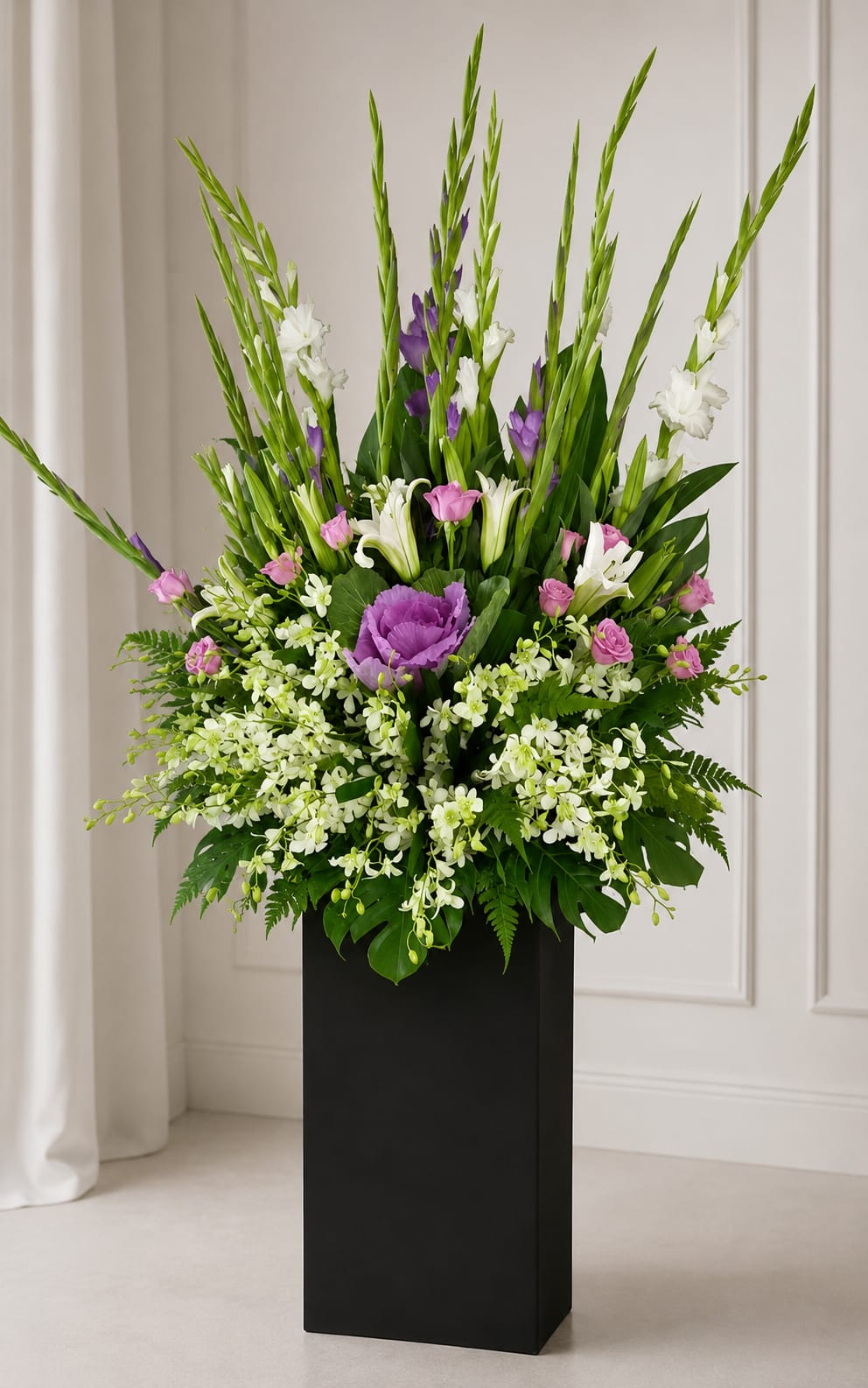 LAVENDER GRACE SYMPATHY | Purple Ornamental Kale Condolences Standee