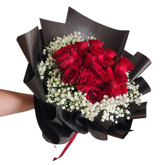 ONLINE EXCLUSIVE 18  BLOOMS Modern Romance - Black ( Best Seller ) VDAY05