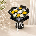 GOLDEN FARWELL | White & Yellow Sunlight Chrysanthemums Bouquets
