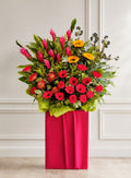 CRIMSON SUCCESS | Red Roses w Sunflower Grand Opening Standee