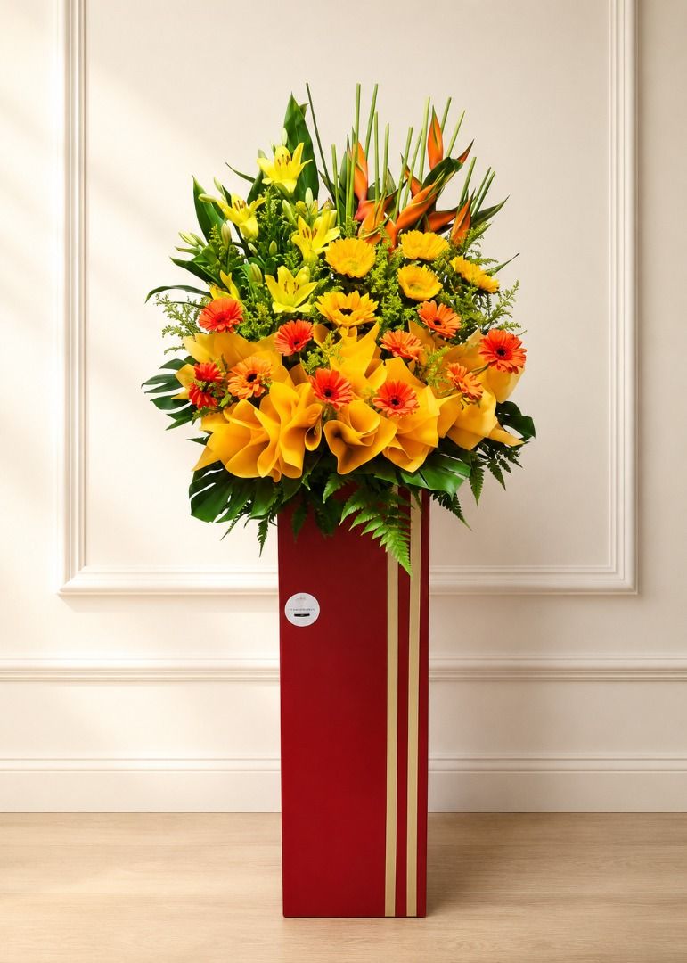 TRIUMPHANT | Yellow Lilies w Sunflower Grand Opening Standee